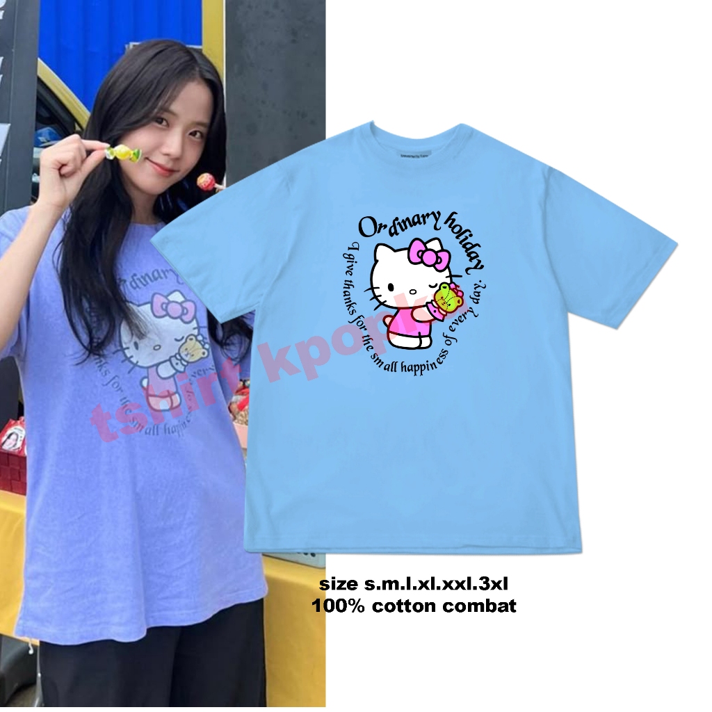 KAOS Korean jisoo blackpink ordinary holiday HELL0 kittty
