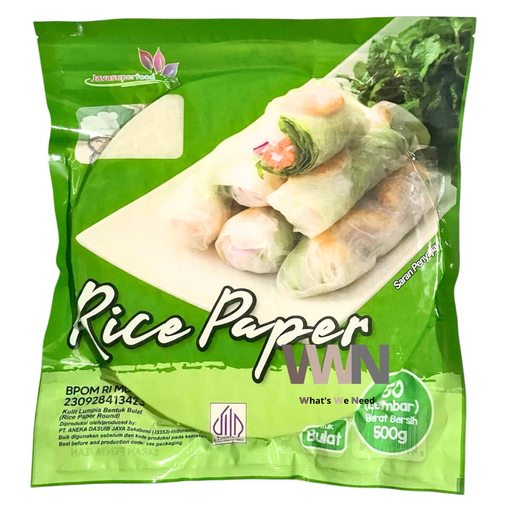 

Hot Sale Java Super Food Kulit Lumpia Rice Paper Vietnam Rice Paper Salad Wrap 12345 Lembar