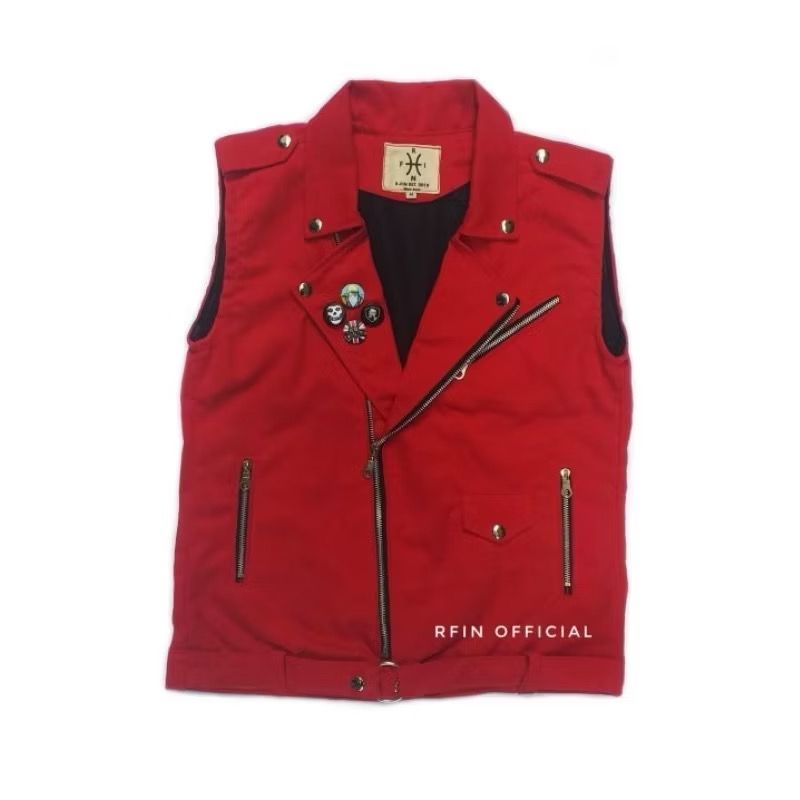 WORTHMEAN ROMPI PRIA WANITA ROCK N ROLL / ROMPI ROCK N ROLL ROMPI DOUBLE KERAH BLACK VEST COLLAR PUN