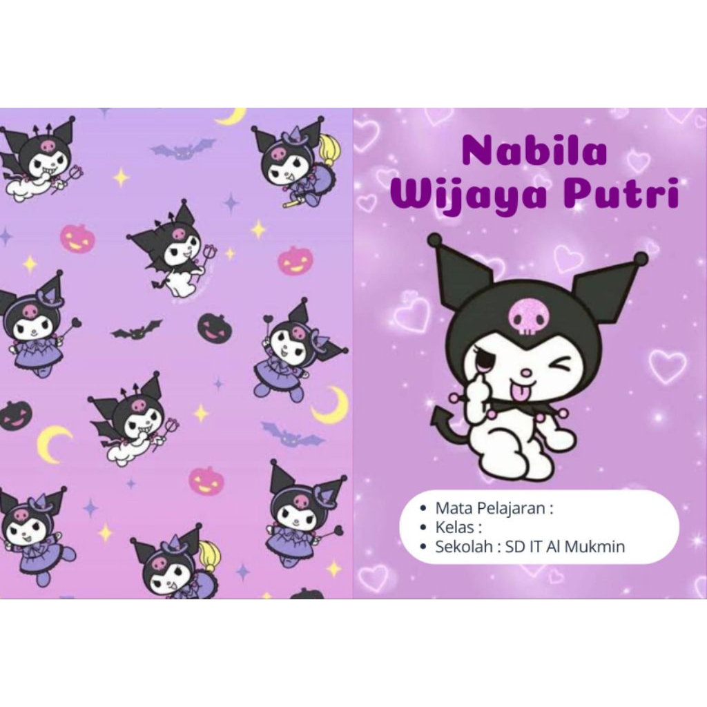 

Buku tulis sekolah custome || Kuromi ungu