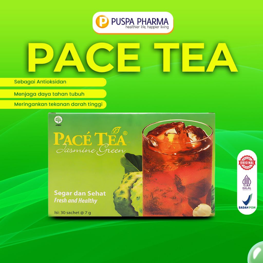 

Pacetea jasmine - Teh Jasmine dari Extract sari buah mengkudu untuk membantu menurunkan gejala hipertensi ringan - 30 Sachet/Box