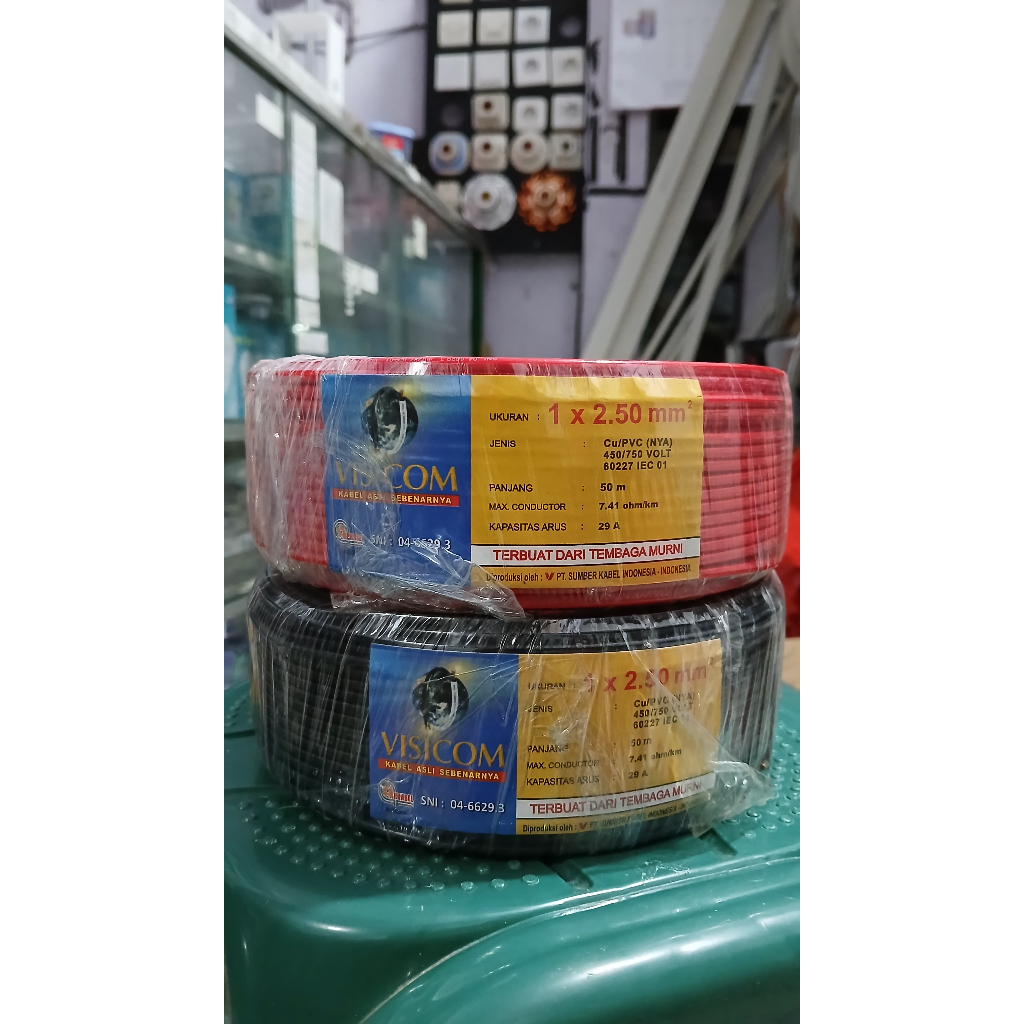 Kabel kawat NYA 1x2.5 VISICOM TEMBAGA MURNI SNI 50 METER