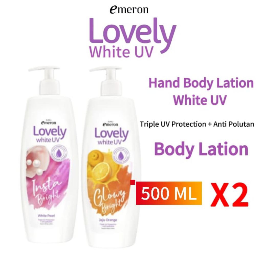 [isi 2 ]HB LOVELY WHITE 500 ML | HANBODY LOTION PERAWATAN KULIT CERAH