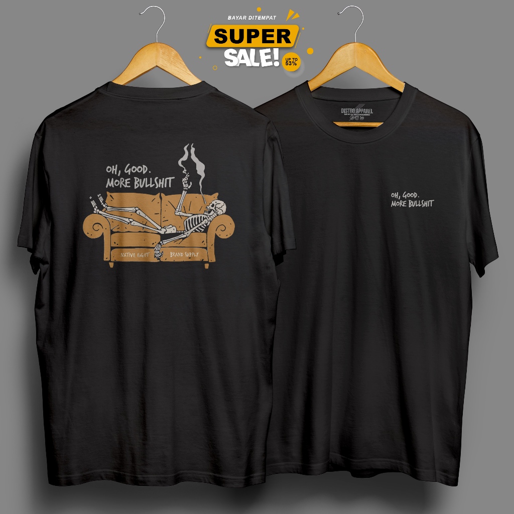baju kaos pria simple / baju distro / KAOS DISTRO PRIA / NATIVE8 - ENJOY SKULL