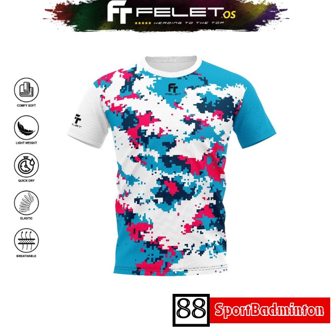 KODE D17Z Felet RN 369 Badminton Tshirt  Kaos Badminton Original Felet
