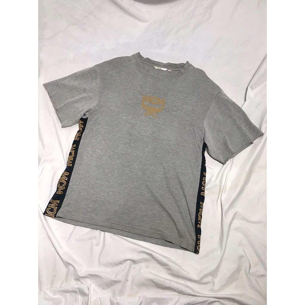 Nego Boskuu > MCM Legere Oversized Side Stripes T-Shirt Original - Grey (Outfit/Pakaian)|Preloved/2n