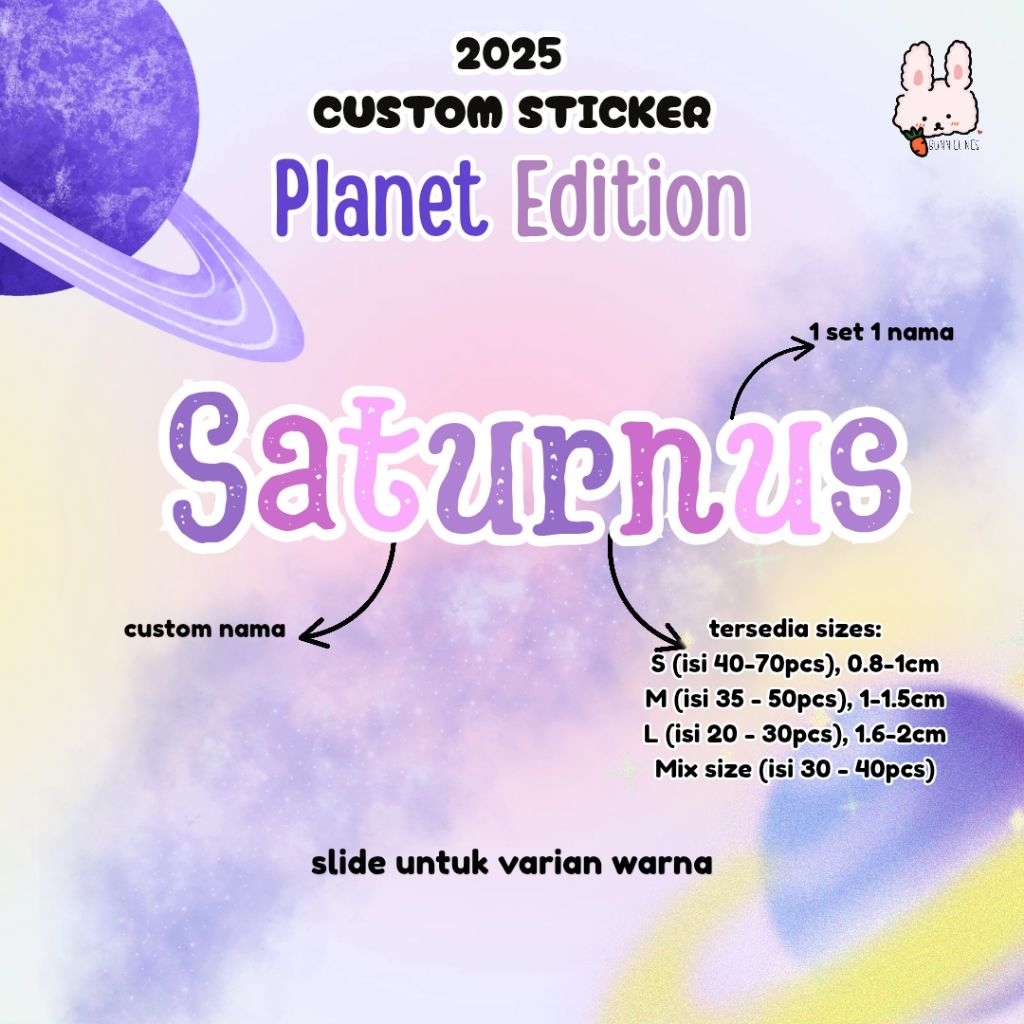 

stiker nama anak / planet edition / stiker waterproof