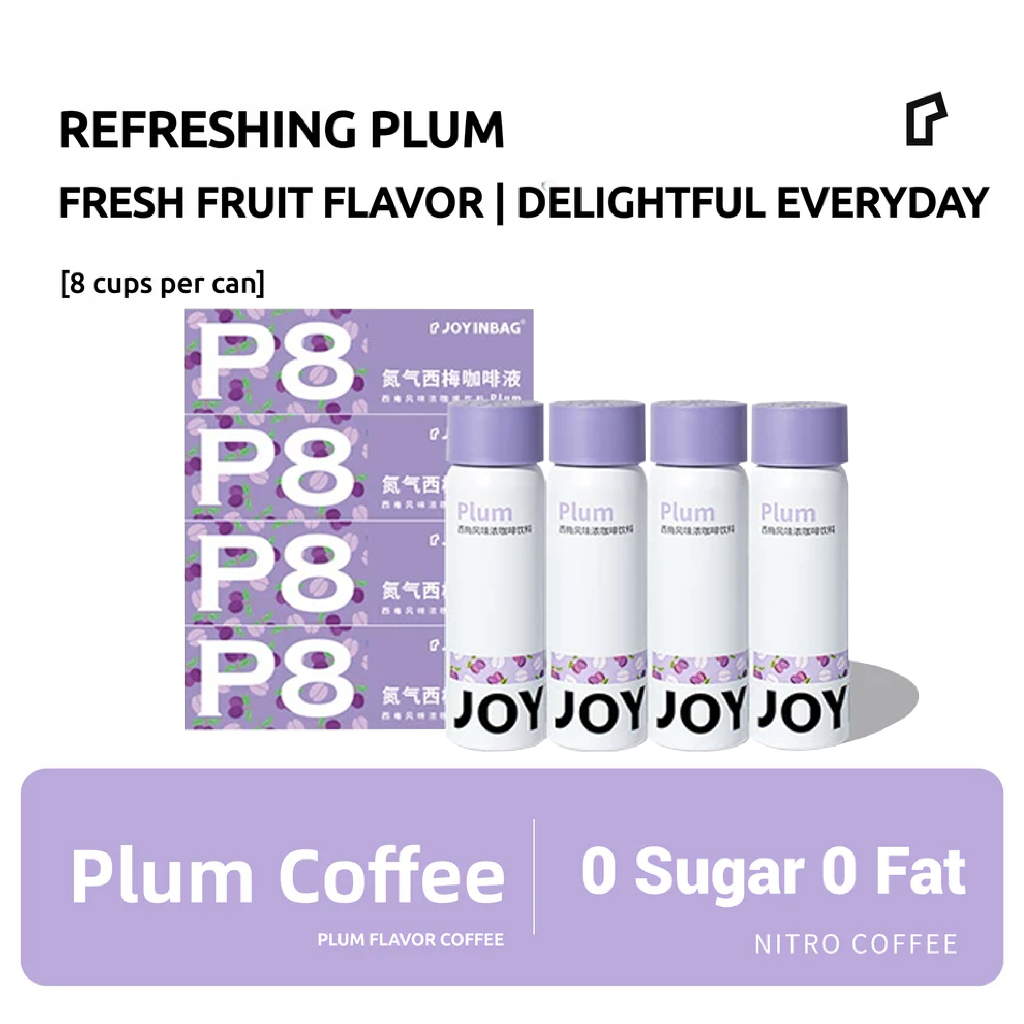

[ 4pcs ] JOYINBAG P8 Plum Nitro Coffee 8 Espresso Shots [ Plum Coffee ] Nitro Kopi Instan
