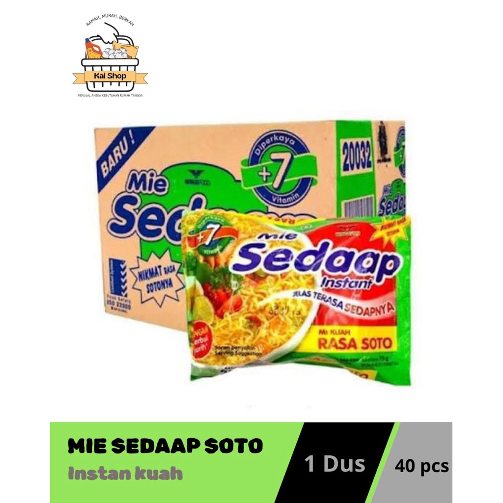 

1 DUS (40 PCS) MIE SEDAAP RASA SOTO 75gr