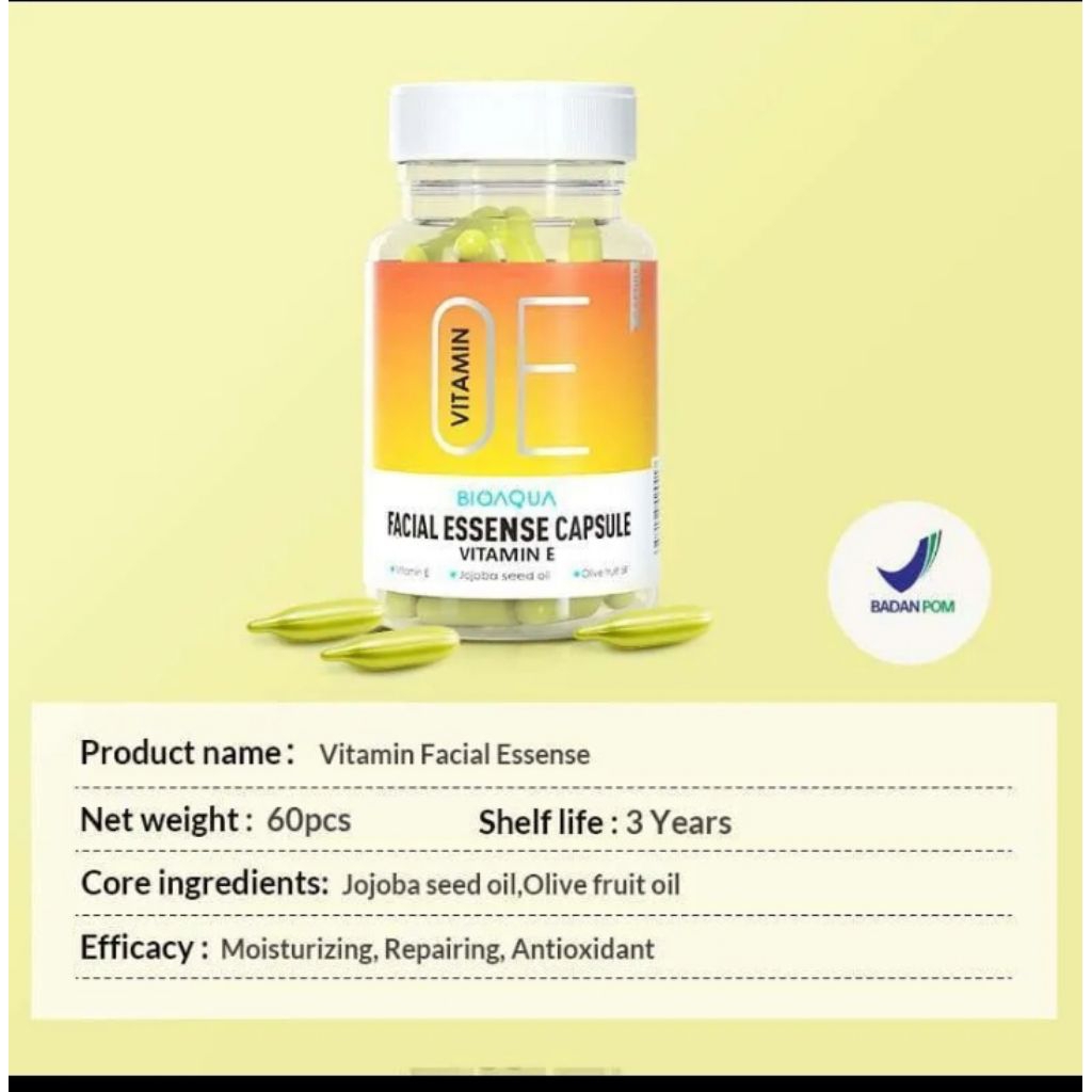 BPOM BIOAQUA SERUM WAJAH VITAMIN E FACIAL ESSENCE MOISTURIZING