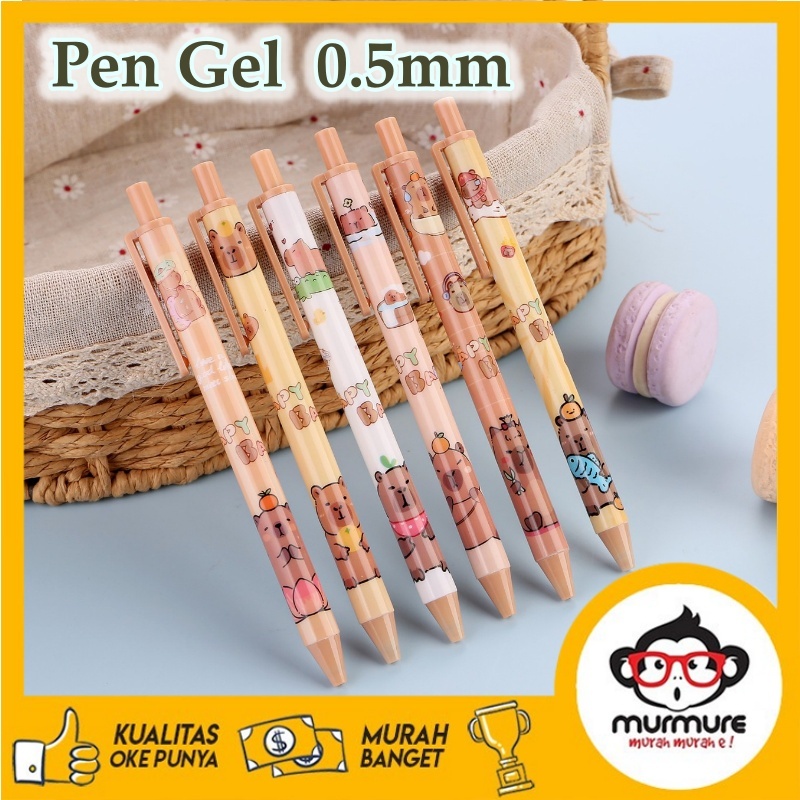 

MURMURE | PULPEN GEL CETEK CAPYBARA PEN MEKANIK LUCU IMUT MOTIF CAPYBARA PEN GEL 0.5MM