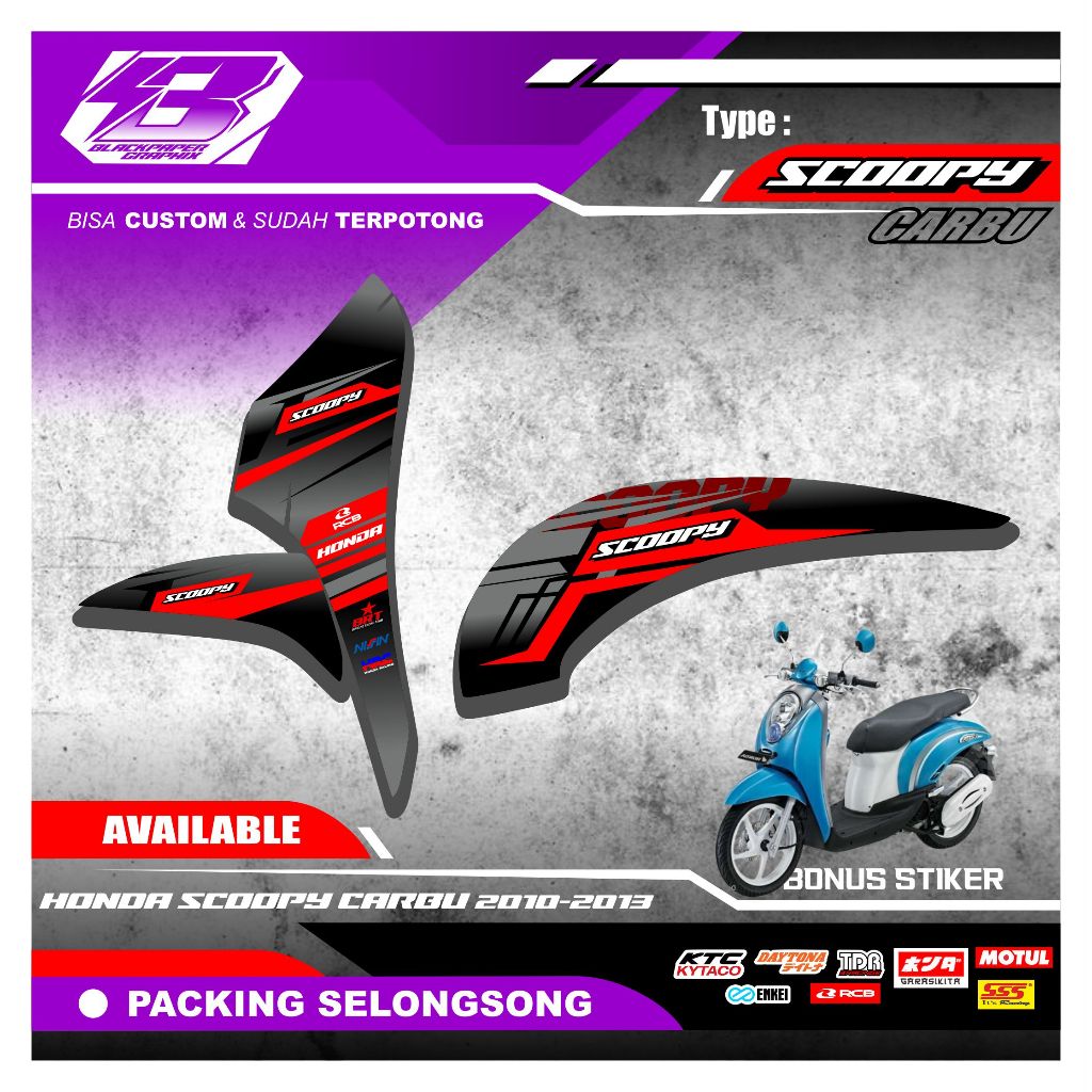 Striping Scoopy Karbu 2010 - 2013 stiker sticker setiker list variasi motor honda scoopy scoopi karb