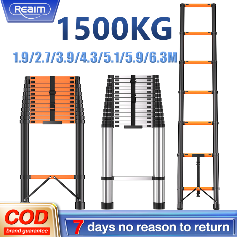 Reaim Tangga Lipat Aluminium 6 meter Teleskopik Portabel Rumah Tangga 2 meter 4meter Multifungsi Den