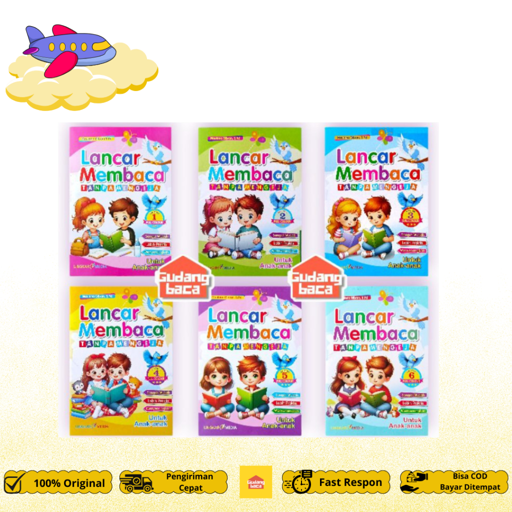 Buku Lancar Membaca Tanpa Mengeja (Paket Isi 6 Buku) - Lingkar Media
