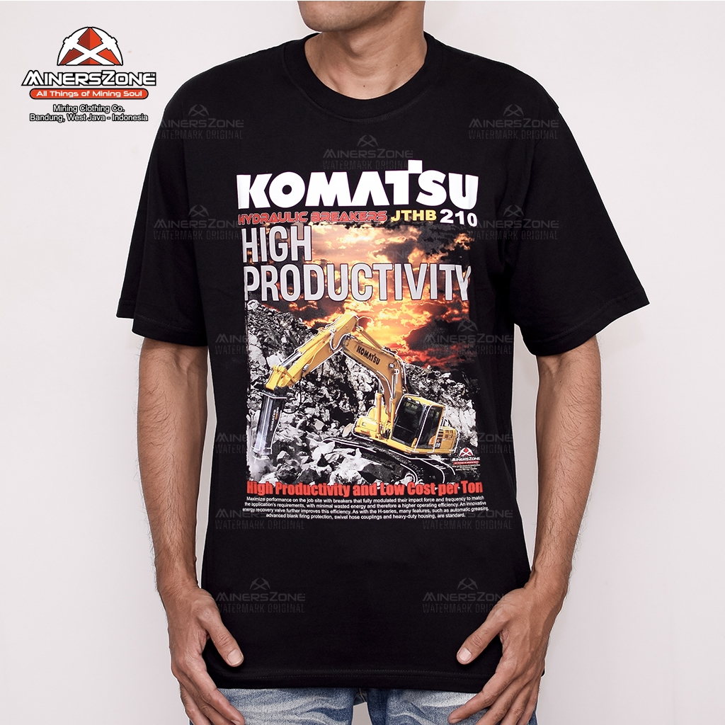 MinersZone Kaos Tambang KOMATSU HM JTHB 210 Original pria | Kaos Operator Alat Berat | Batubara