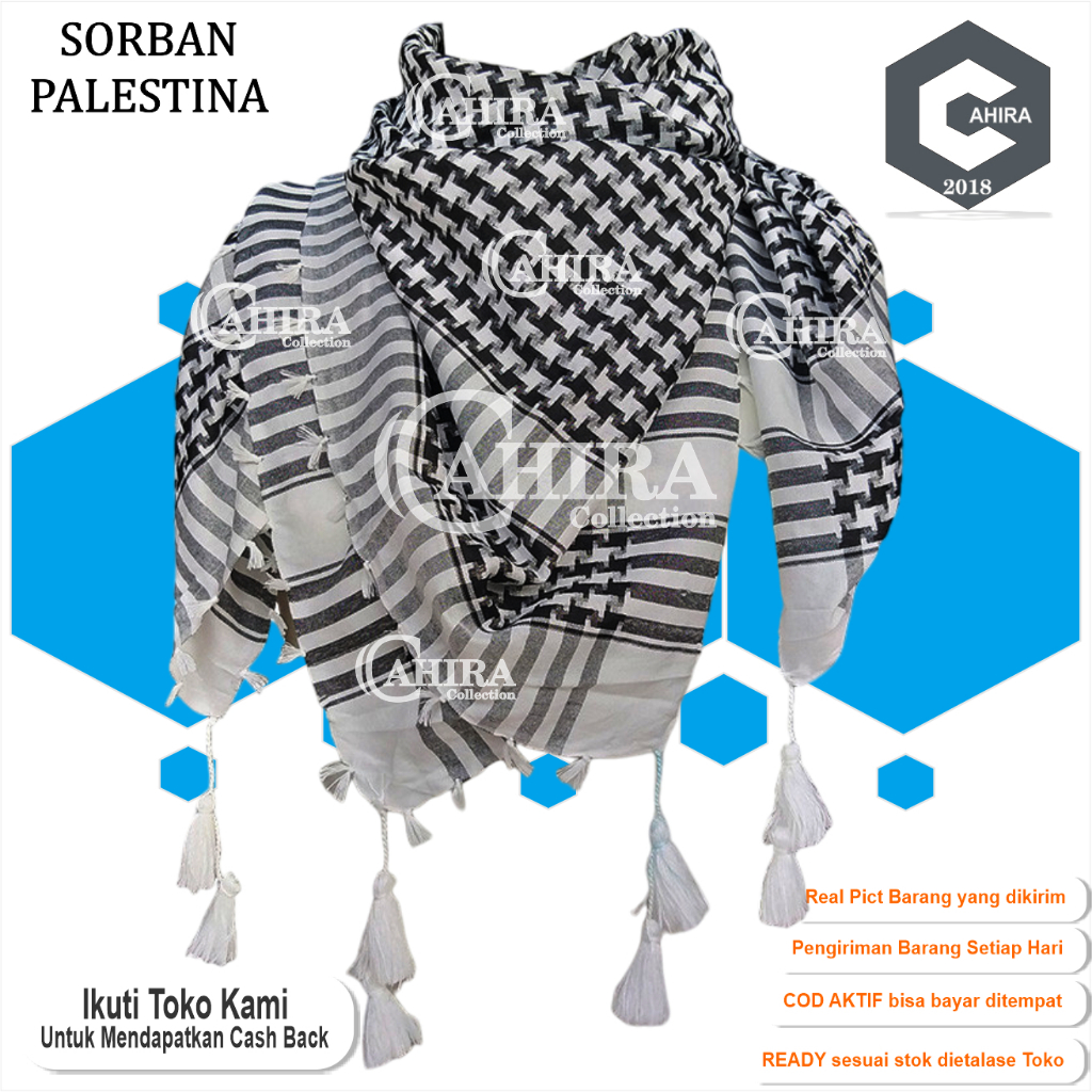 SORBAN PALESTINA SORBAN ARAB SORBAN LAKI LAKI SORBAN HITAM PUTIH