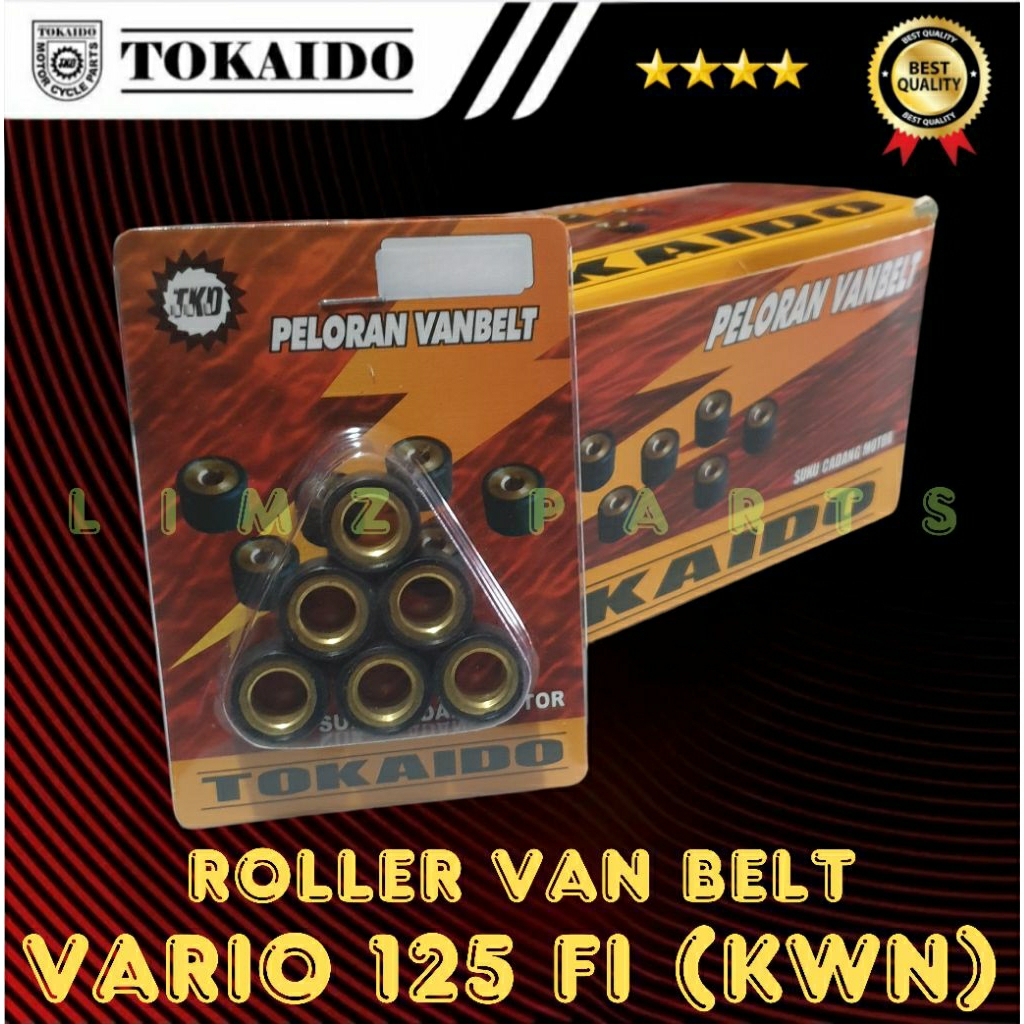 ROLLER VAN BELT VARIO 125 FI (KWN) 15,16,17,18 gram TOKAIDO.COMPATIBLE: 
VARIO 125 OLD,
VARIO 125, 1