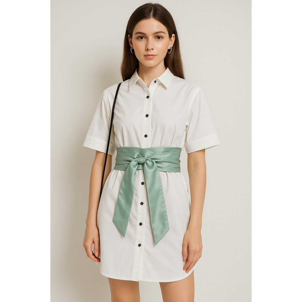 Obi Belt Pita Wanita Ikat Pinggang Kemeja Polos Obi Belt Satin Sabuk Kain Aksesoris Aesthetic