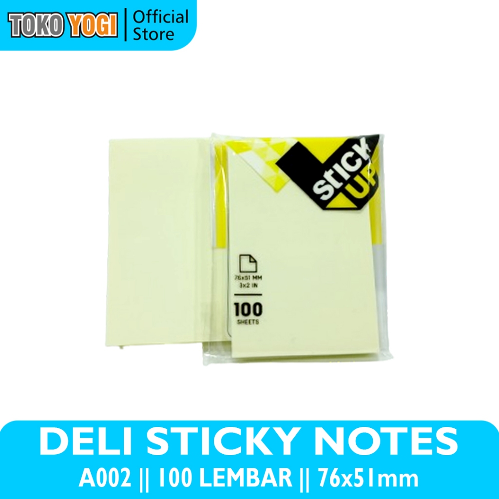 

DELI STICKY NOTES A002 100sheets || 76mm x 51mm || MEMO TEMPEL