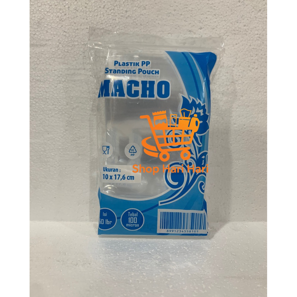 Standing Pouch Macho / Plastik PP Berdiri / Kantong Berdiri (1 bks)