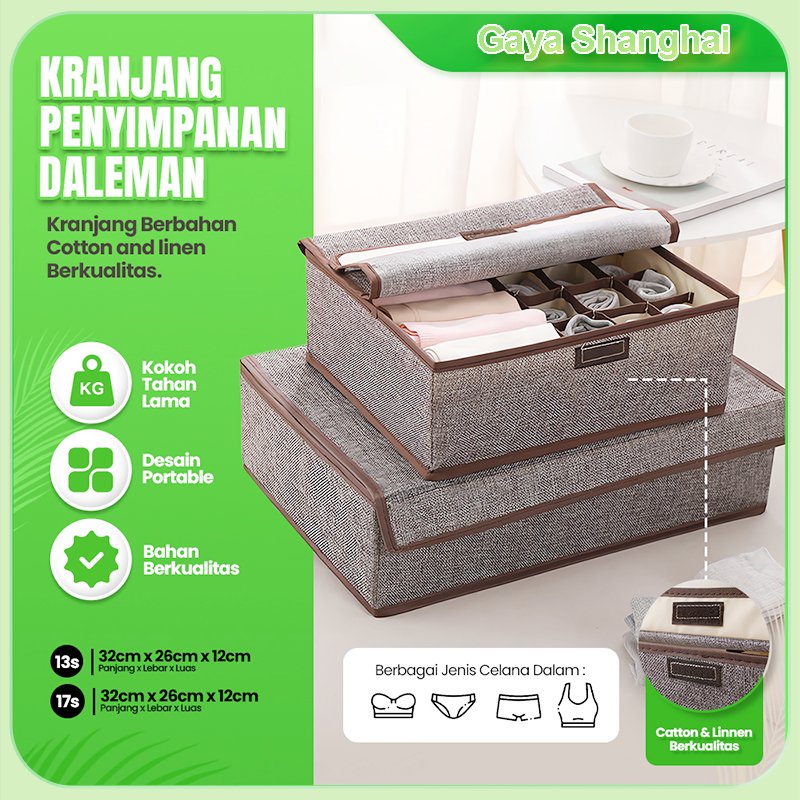 Kotak penyimpanan pakaian dalam laci gaya kain kaus kaki rumah kotak penyimpanan pakaian dalam lemar