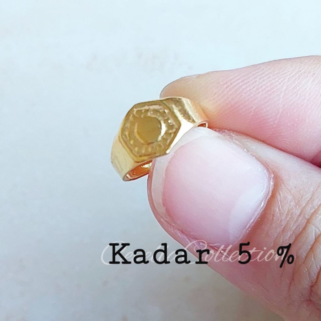 Cincin Emas Muda Anak Model Stempel 1/2 Gram