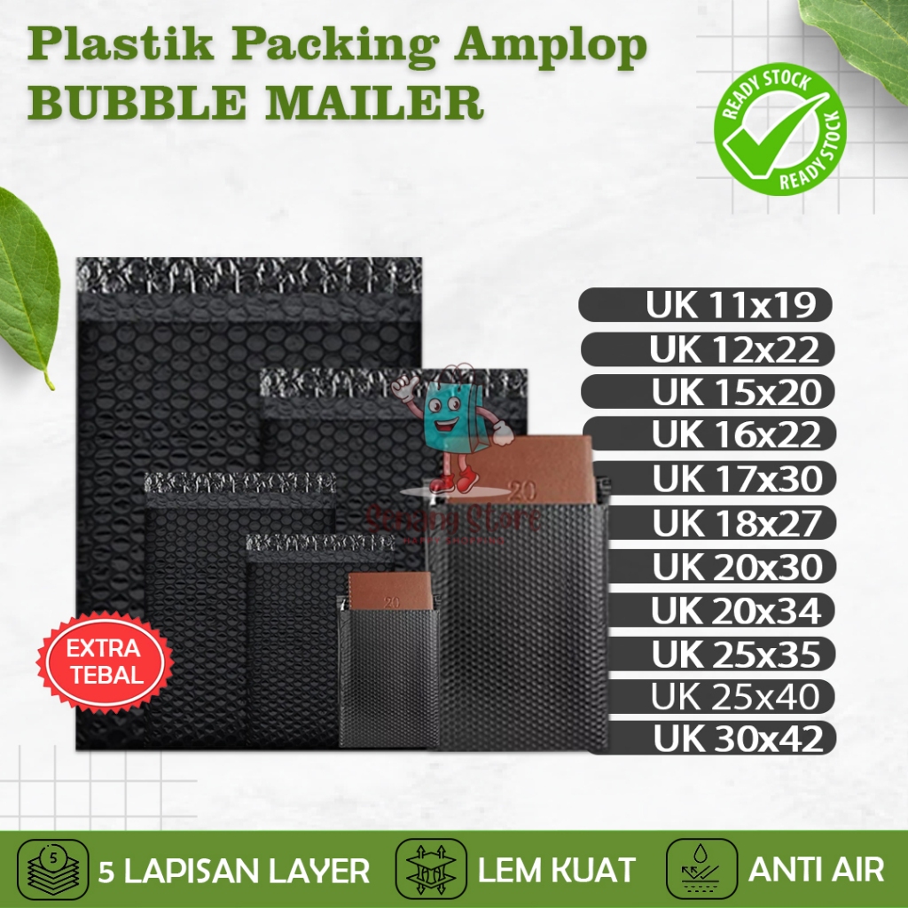 

Plastik Packing Amplop BUBBLE MAILER Kantong Polymailer Bubble Wrap Hitam Black Bungkus Pelastik Paket Usaha Online Shop Murah