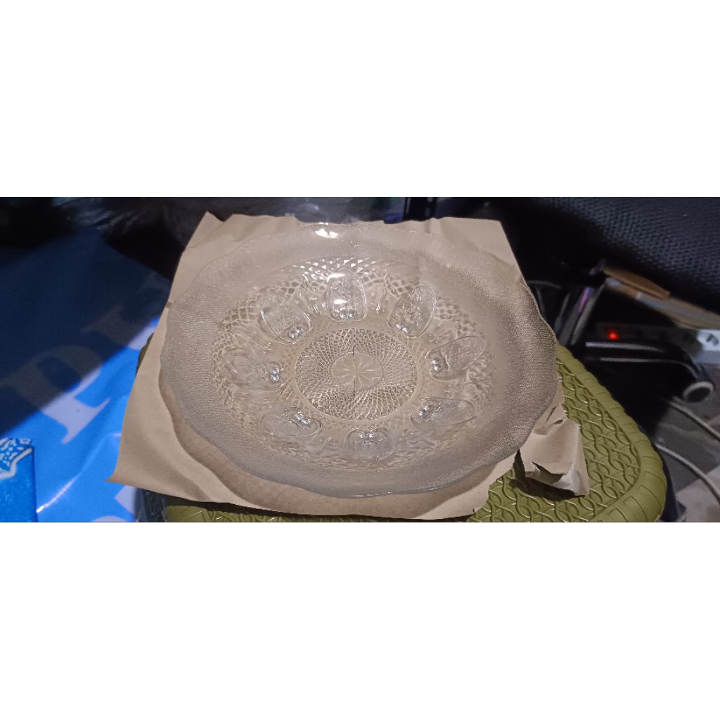 Piring Kaca Bening Motif Bunga No 9 Tahan Panas Dan Dingin