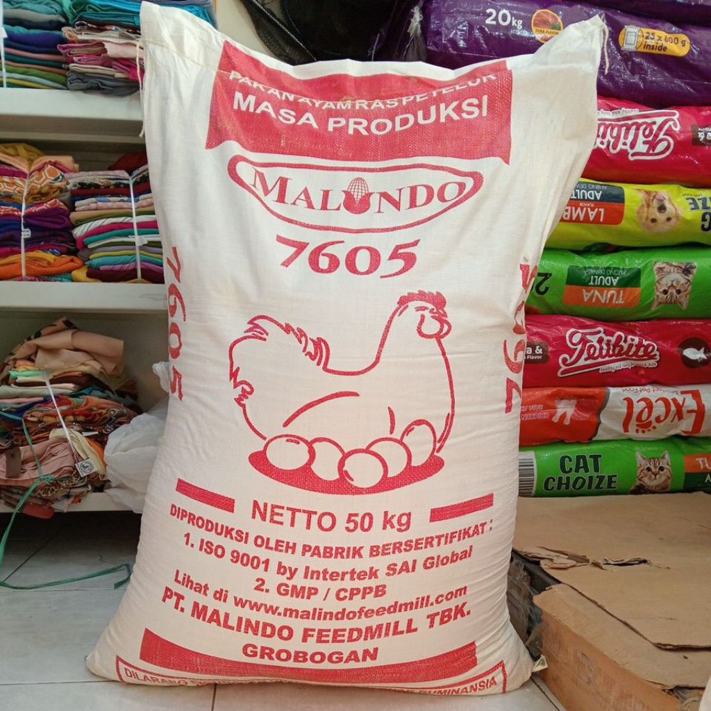 Pakan lengkap ayam petelur Malindo 7605 1kg pur voor ayam layer petelur