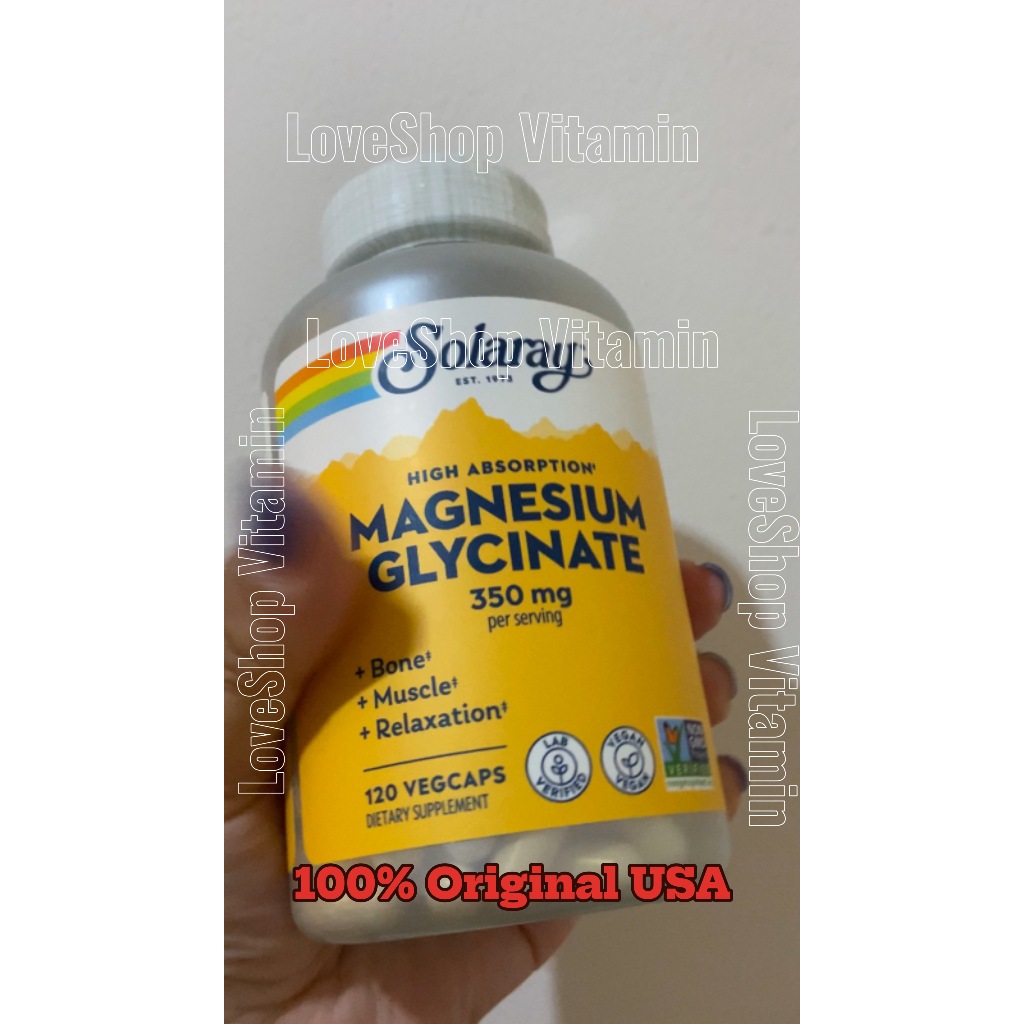 SOLARAY Magnesium Glycinate 400 mg isi 120 kapsul sekarang kemasan baru 350 mg 100% ORIGINAL USA qua