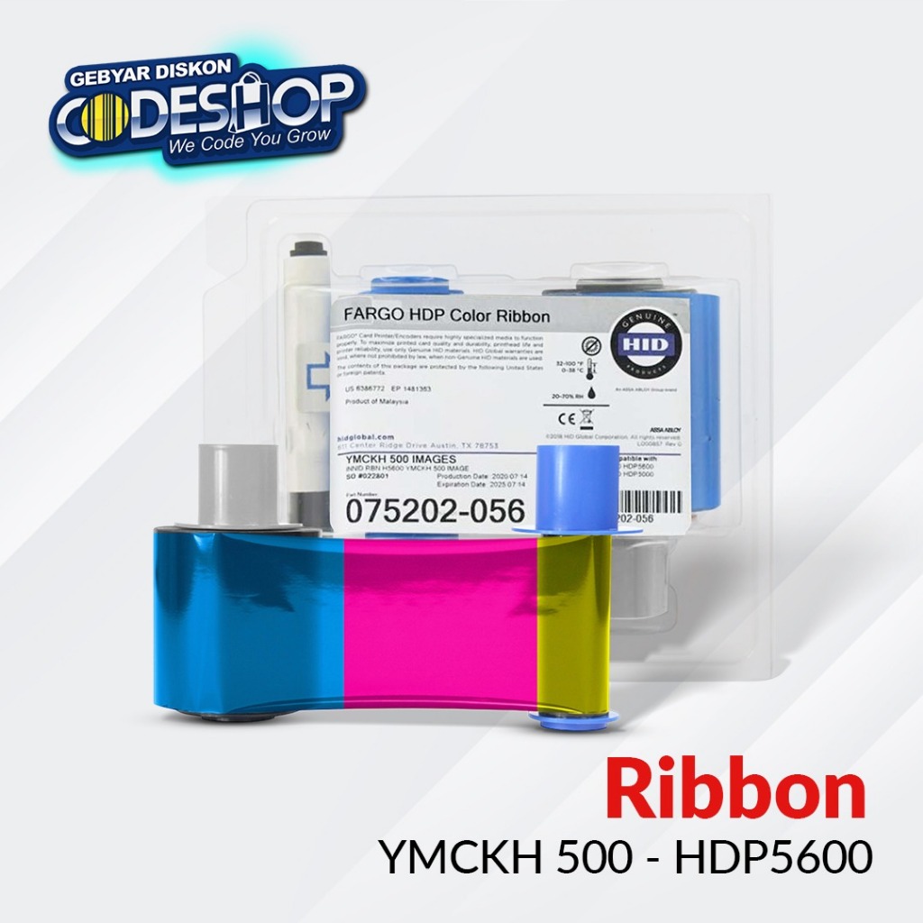 Ribbon Color Fargo HDP5600 HDP5000 E-KTP YMCKH Tinta Warna Printer ID Card 075202-056