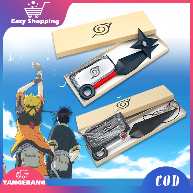 3pcs/4pcs Ikat Kepala Naruto Buku Naruto Senjata Kunai Naruto Kunai Ikat Kepala Konoha Ikat Kepala I