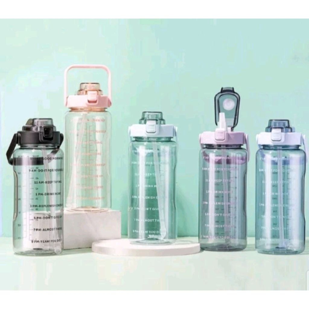 BOTOL MINUM  BENING 2LITER FREE STIKER Botol Minum Viral Jumbo 2 Liter Motivasi Sticker 2D 3D Penand