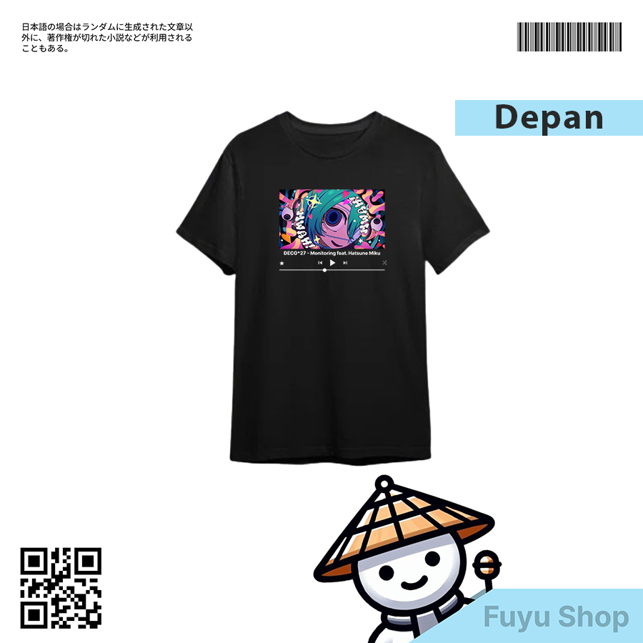 Baju DECO*27 MONITORING HATSUNE MIKU / Kaos Anime DECO*27 MONITORING HATSUNE MIKU / T-shirt  Hatsune