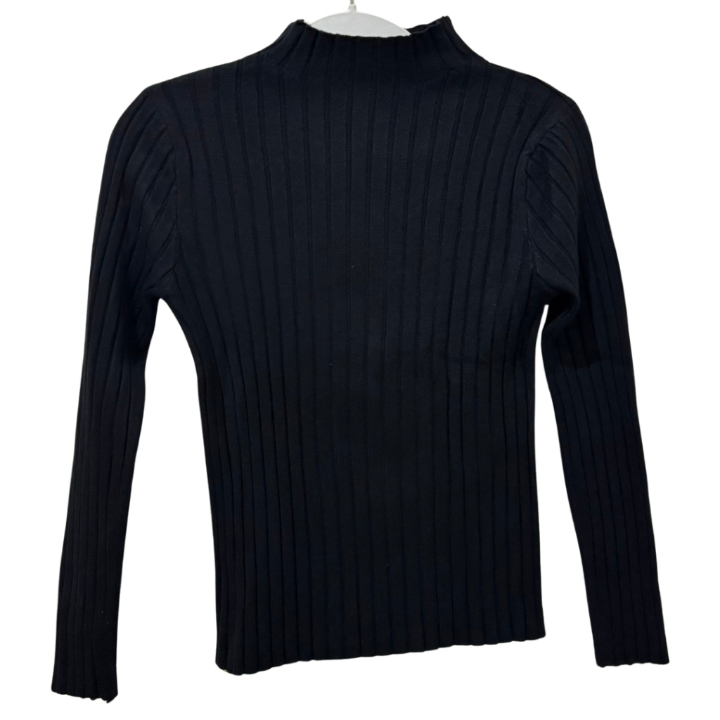 Preloved Turtleneck Kaos Lengan Panjang Kerah Panjang Turtle Neck Rib Knit Rajut Pakaian Atasan Wait