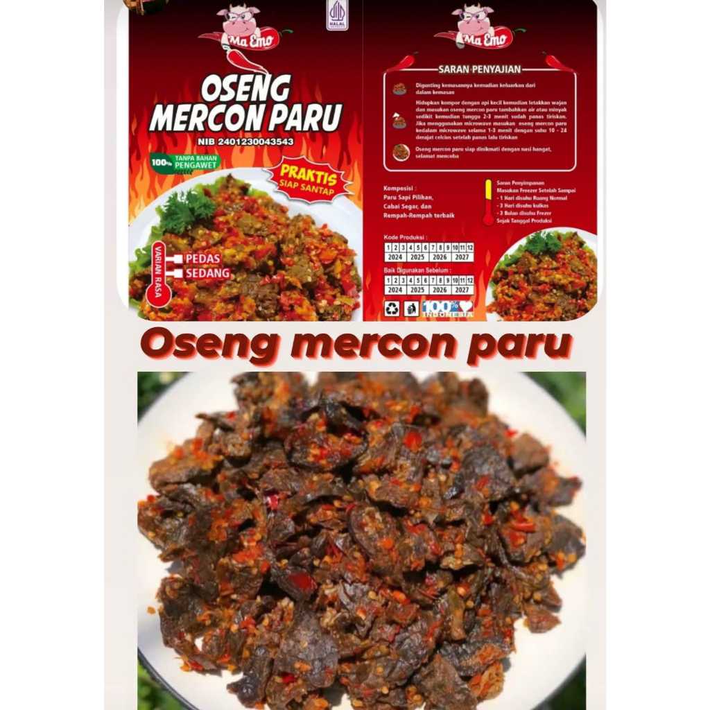 

Oseng mercon paru 230g / gepuk empal daging 260g frozen