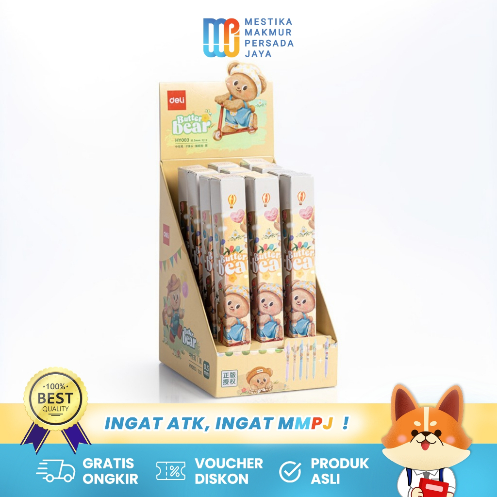 

Deli x Butterbear Blind Box Gel Pen - Pulpen Gel 0.5mm - Hitam HY003