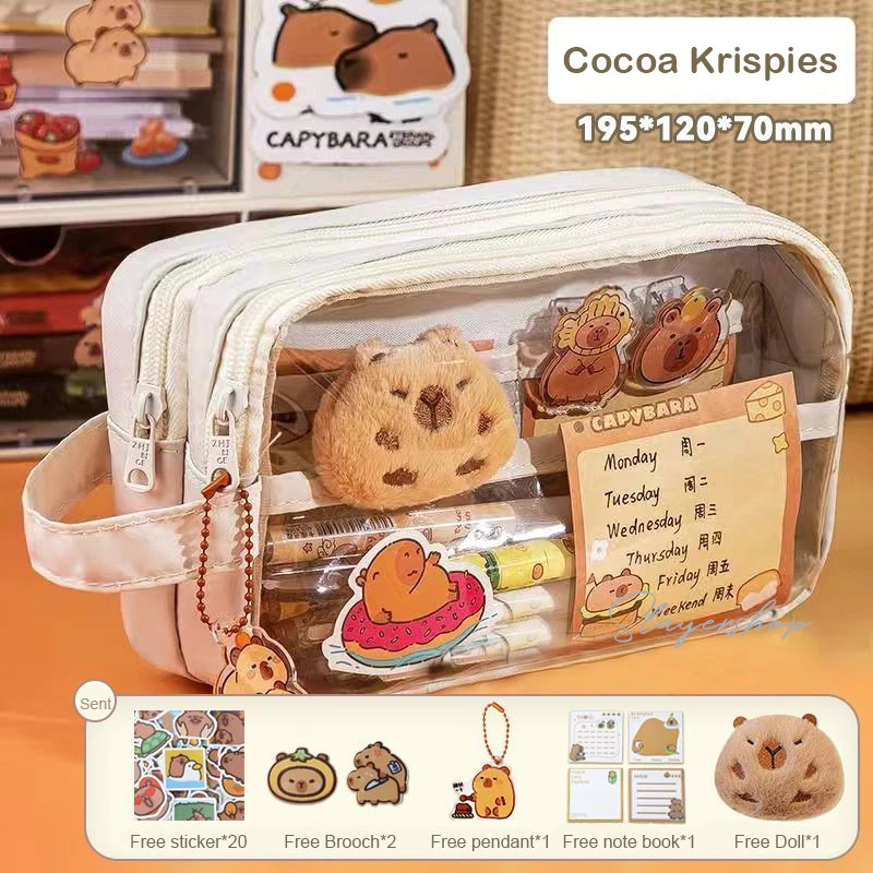 Tempat Pensil Capybara Aesthetic Korea / Kapibara Tempat Pensil Sekolah/Kantor Kotak Pensil