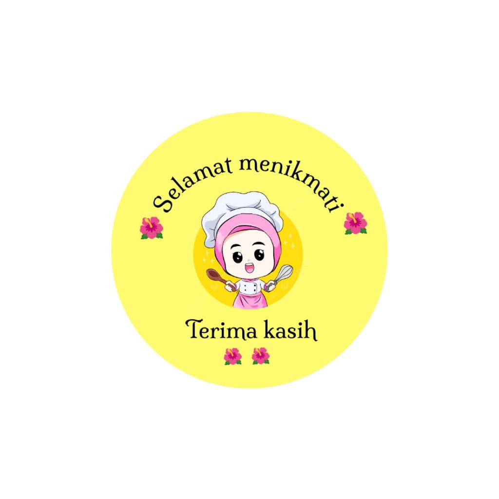 

60 pcs stiker selamat menikmati ( kuning) uk 3.5