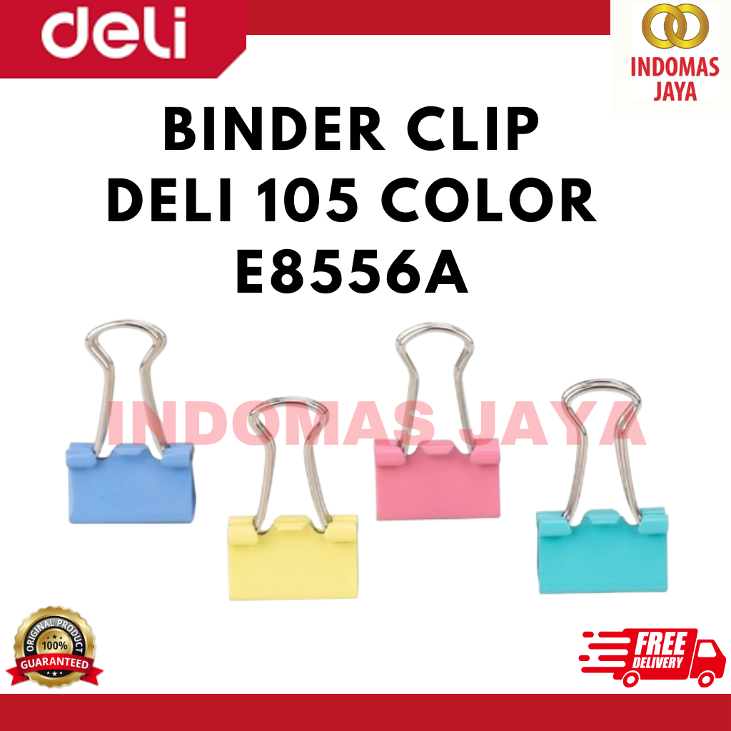 

Deli Perlengkapan Kantor Binder Klip Warna 15mm E8556A (HARGA PER KOTAK)