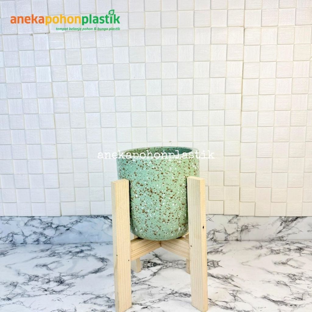 Liceriashop17 Pot Terracotta Motif Pot Teraso Pot Model Kapsul Kecil Variasi Warna Pot Standing Kaki