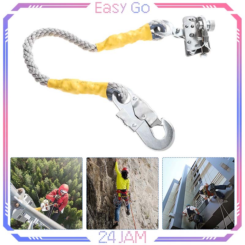 Ready Sliding Rope Grab Vertical Fall Arrester Rope Lanyard Auto Stop Rope Grab Climbing Alat Panjat