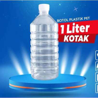 Botol 1 Liter Kotak Botol Plastik 1Liter Kotak Botol PET Model Aqua