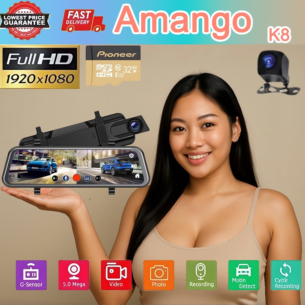 dashcam tersembunyi，kamera mobil full HD，kamera malam mobil，dashcam untuk mobil pribadi