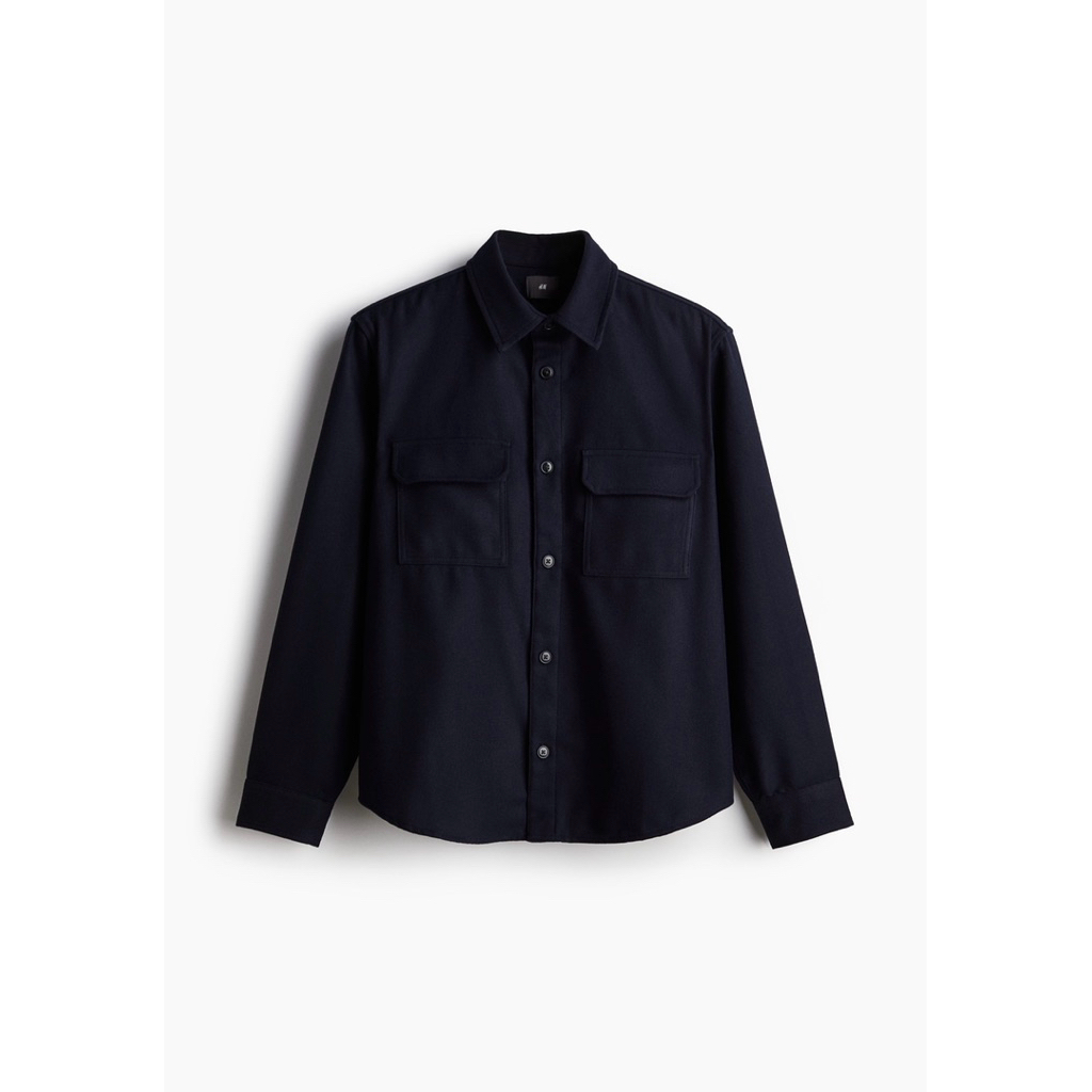 kemeja jaket h&m regular fit felted overshirt
