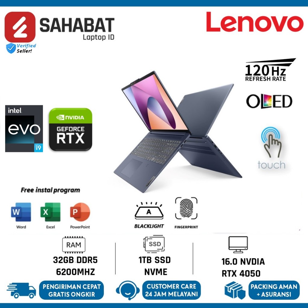 Lenovo IdeaPad Pro 5 16IMH9 Intel Evo Ultra 9 185H 32GB DDR5 2TB RTX4050 2K OLED 120Hz Touchscreen
