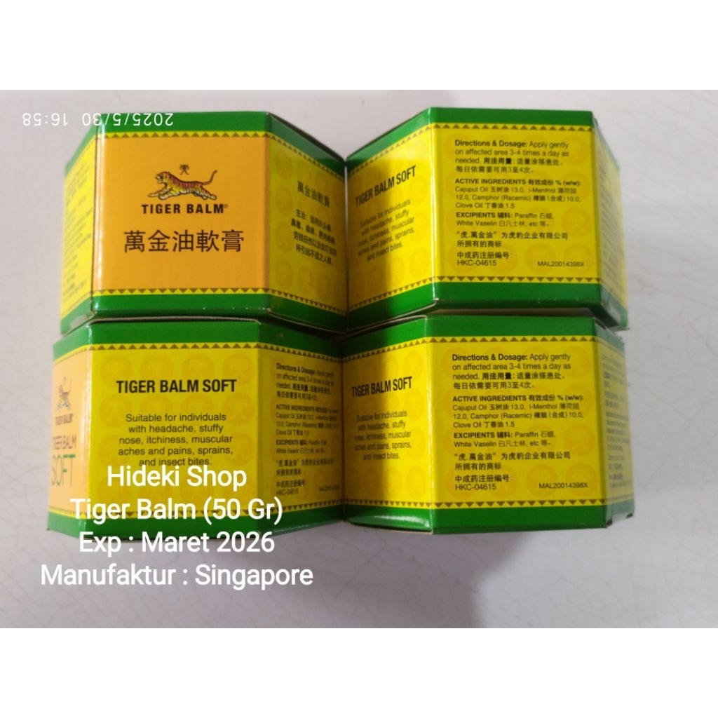 Tiger Balm Soft 50 Gram Singapore