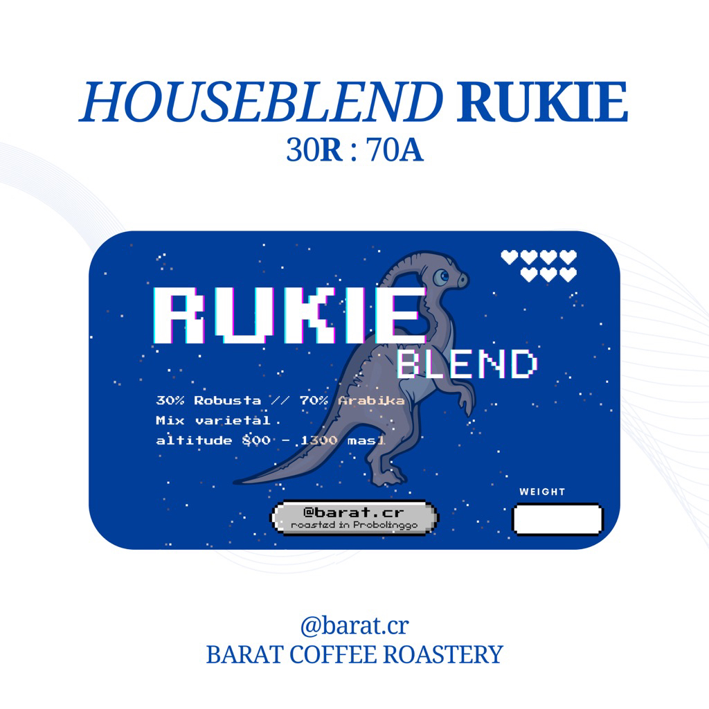 

Rukie blend espresso 30R:70A biji kopi atau bubuk kopi