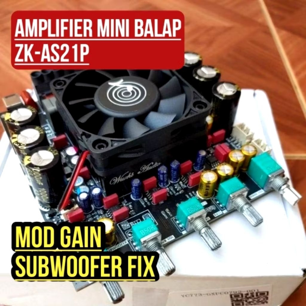 Power Ampli ZK AS21P MODIF Gain Boost 2x300W + 600W Subwoofer