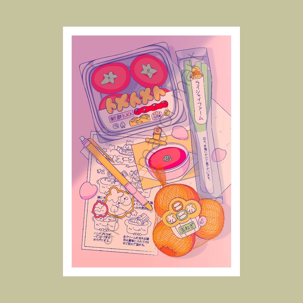 

apricot mayor - tomato soup recipe art print